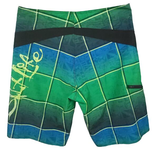 Salt Life Men's Vapor Stretch Board Shorts Size 36 SLX-QD Green Summer Beachy - Picture 8 of 13
